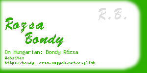 rozsa bondy business card